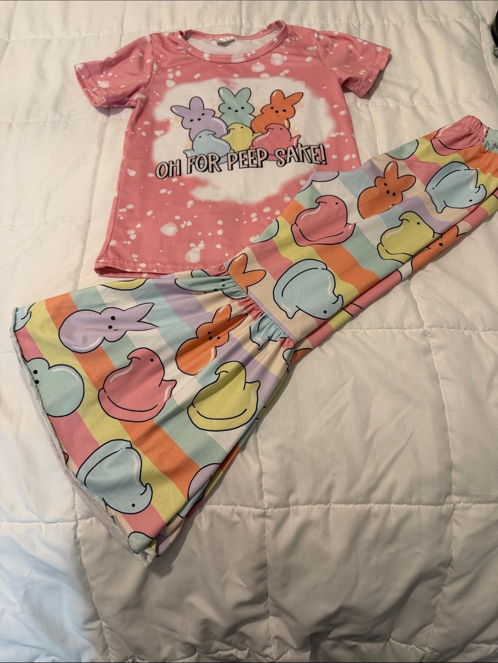 Kids Pink 'Oh For Peep Sake!' Peep Print Pajama Set